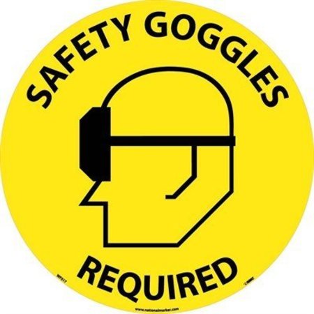 NMC Safety Goggles Required Walk On Floor Sign WFS17